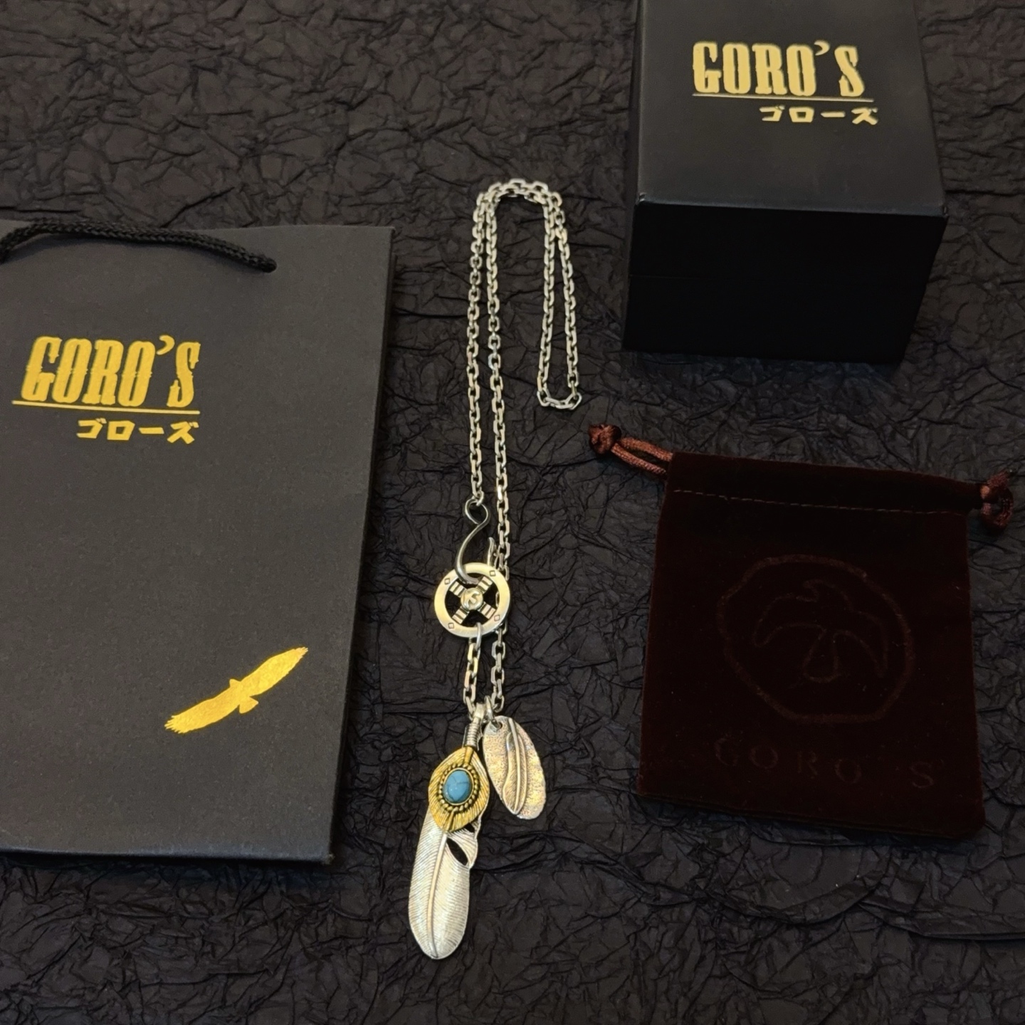   【新品上架】Goro’s高桥吾郎复古松石羽毛吊坠 高桥经典项链  顶级版本 认准独家拍摄 主攻高端市