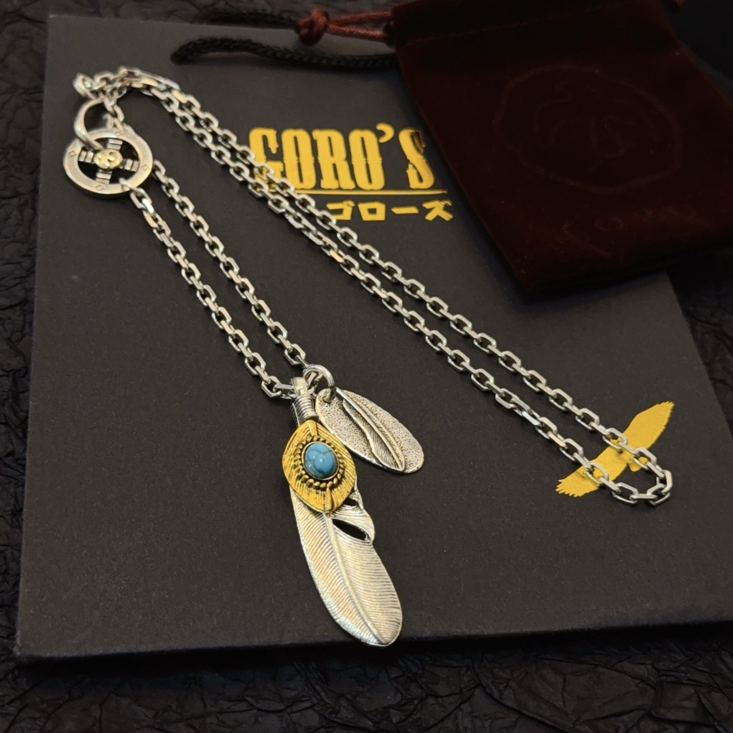   【新品上架】Goro’s高桥吾郎复古松石羽毛吊坠 高桥经典项链  顶级版本 认准独家拍摄 主攻高端市