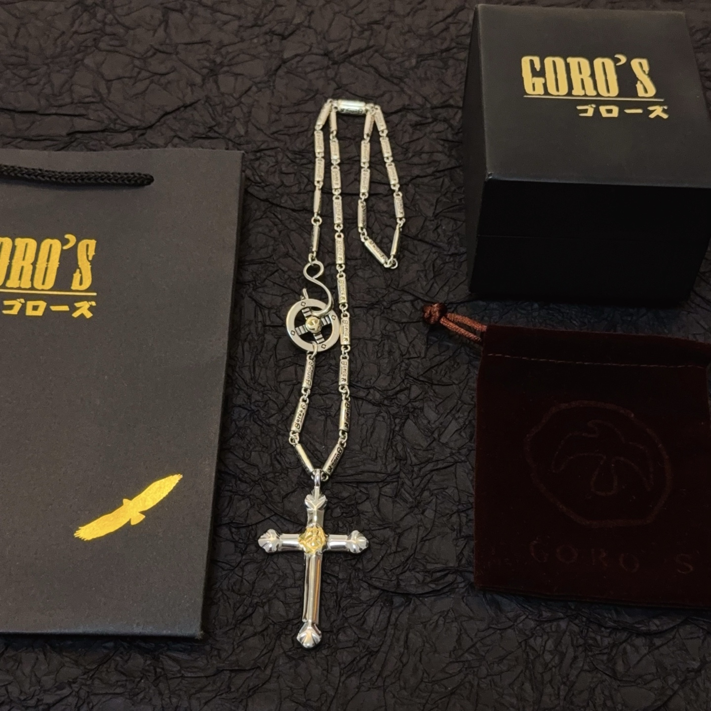   【新品上架】Goro’s高桥吾郎复古点金十字架吊坠 高桥经典竹节项链  顶级版本 认准独家拍摄 主攻