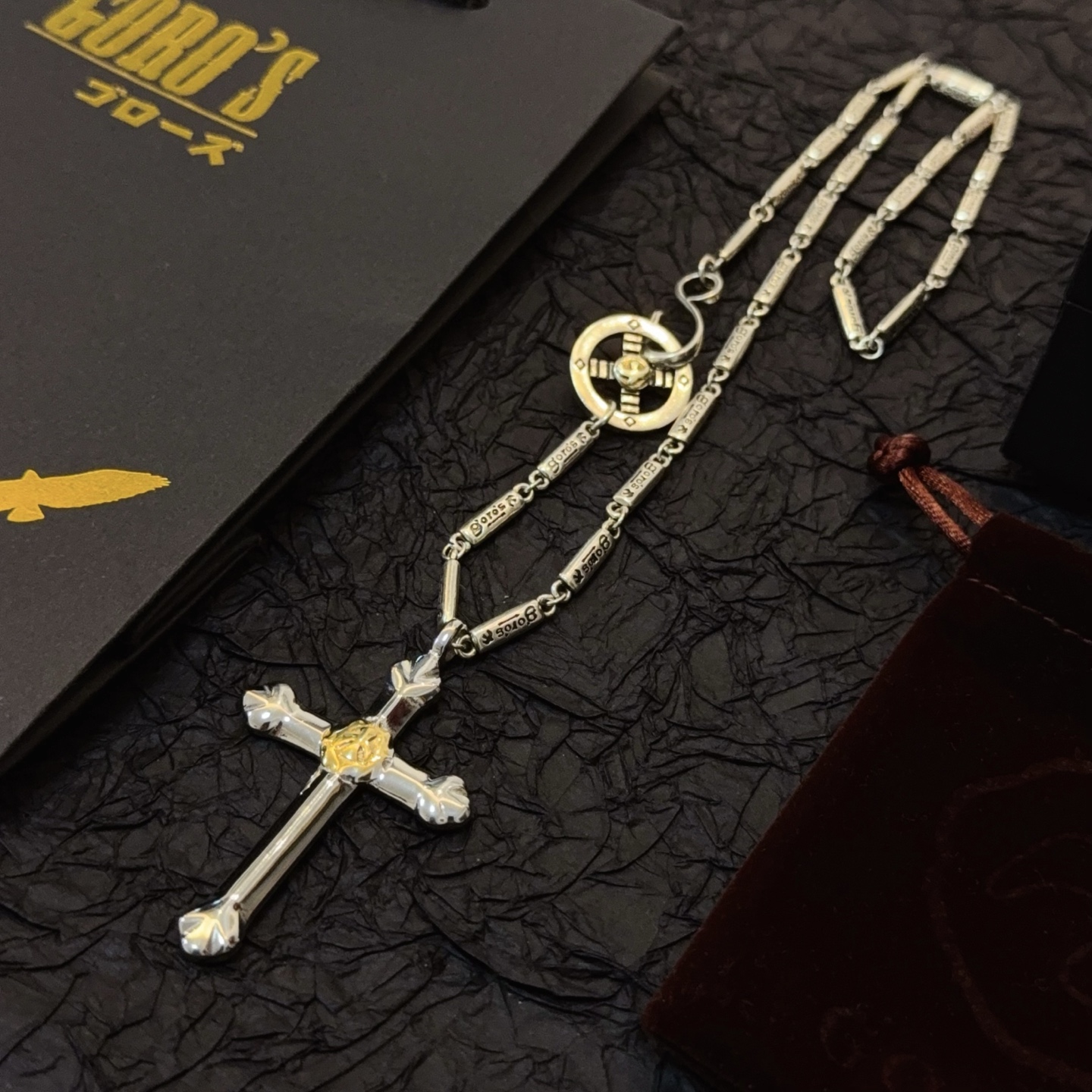   【新品上架】Goro’s高桥吾郎复古点金十字架吊坠 高桥经典竹节项链  顶级版本 认准独家拍摄 主攻