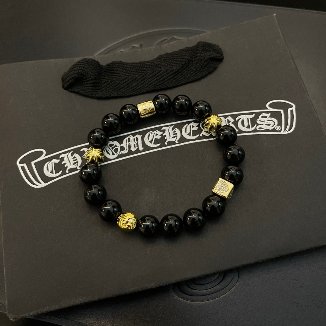 新款【专柜品质】Chrome Hearts克罗心 经典复古多元素 手链 手串，凹凸造型不同的花纹设计风