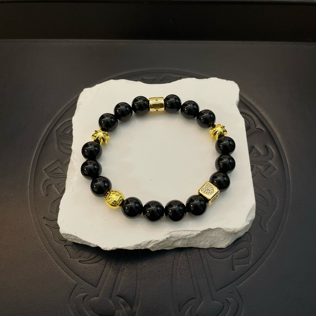  新款【专柜品质】Chrome Hearts克罗心 经典复古多元素 手链 手串，凹凸造型不同的花纹设计风
