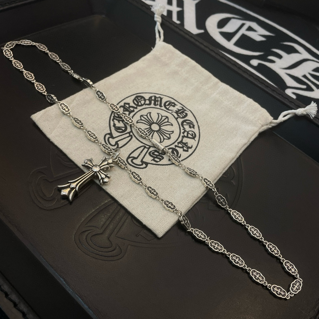 批 抖音/快手/ins/小红书/直播热门 ，新款【专柜品质】Chrome Hearts克罗十字花项链 ，