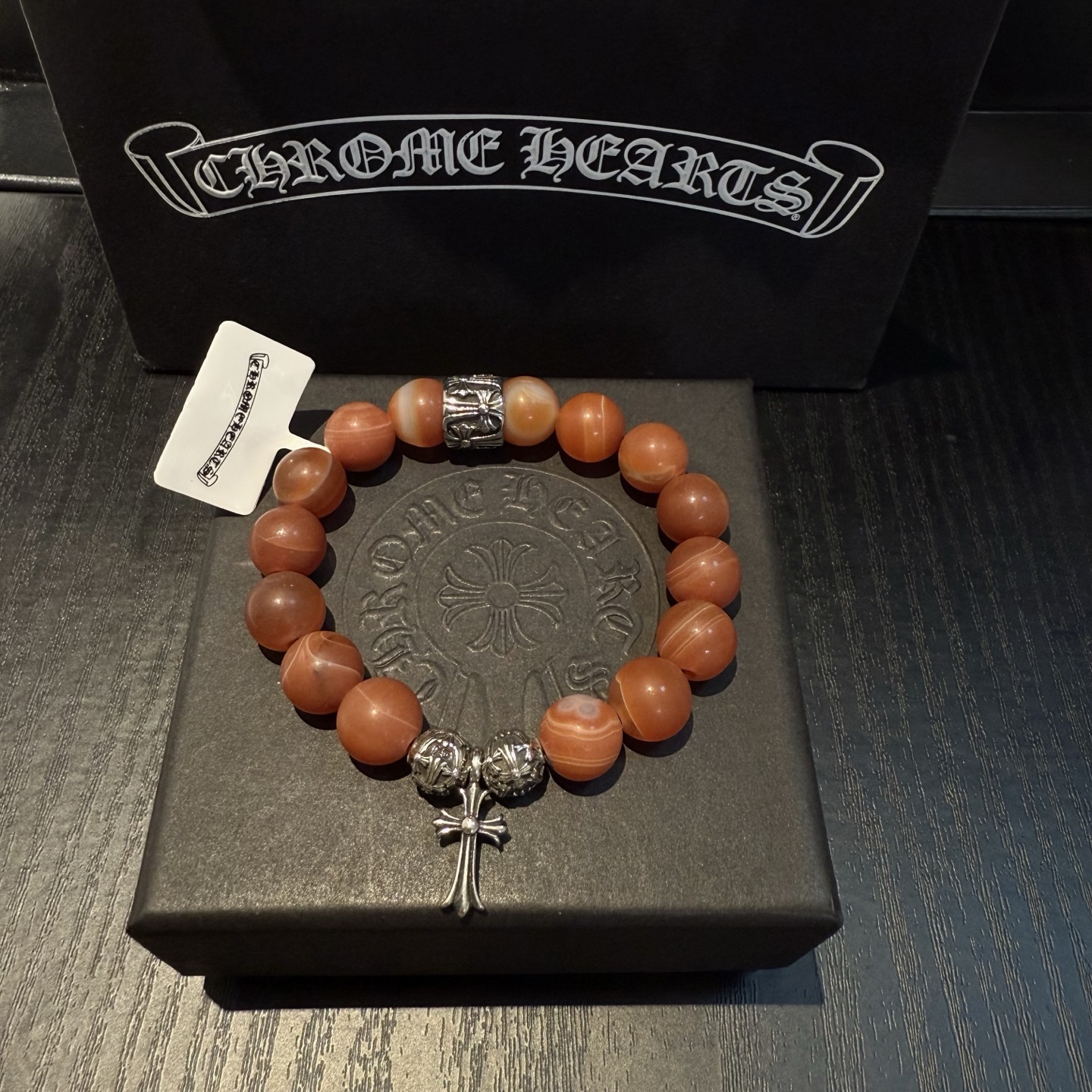  新款【专柜品质】Chrome Hearts克罗心 经典复古多元素手链手串，凹凸造型不同的花纹设计风格 