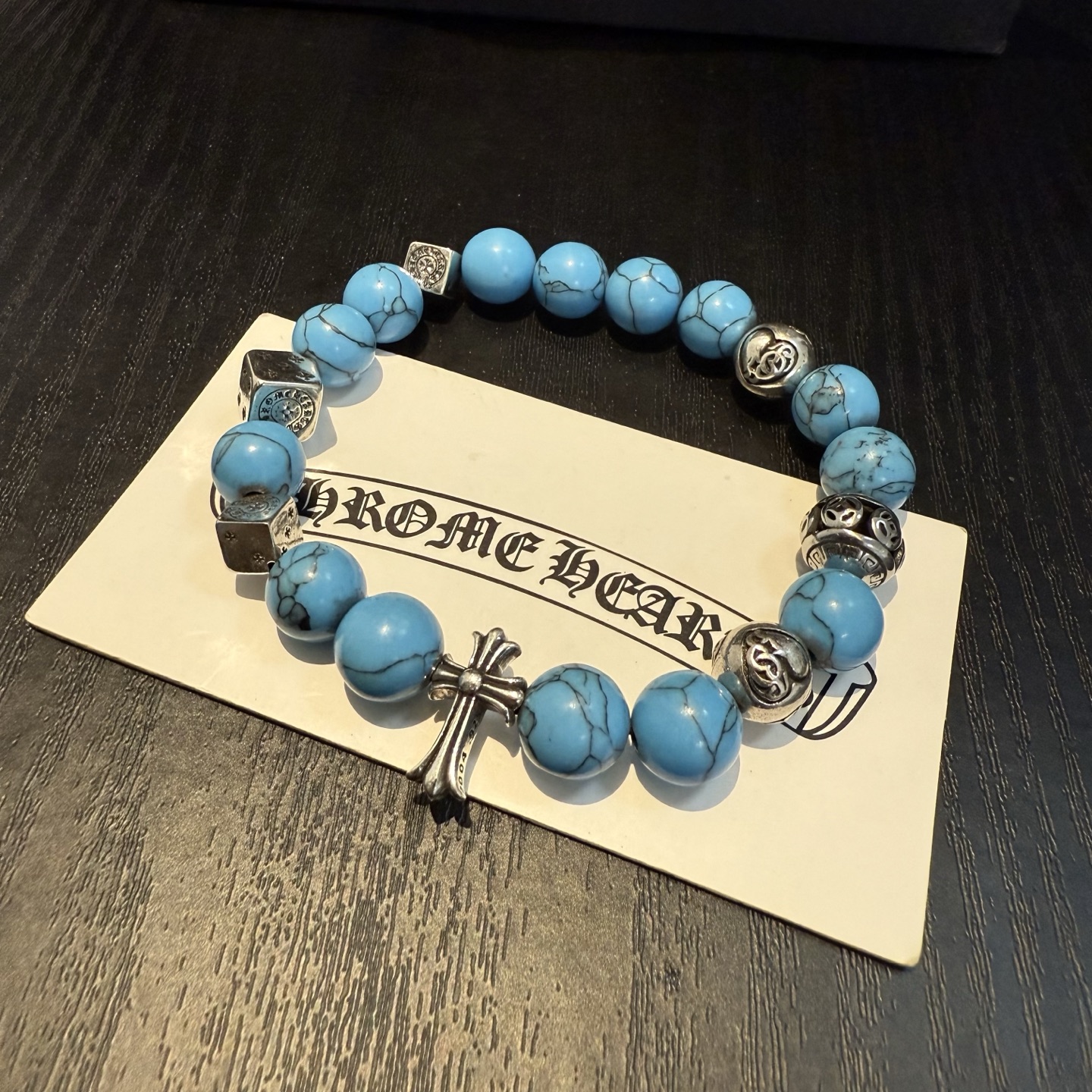  新款【专柜品质】Chrome Hearts克罗心 经典复古多元素手链手串，凹凸造型不同的花纹设计风格 