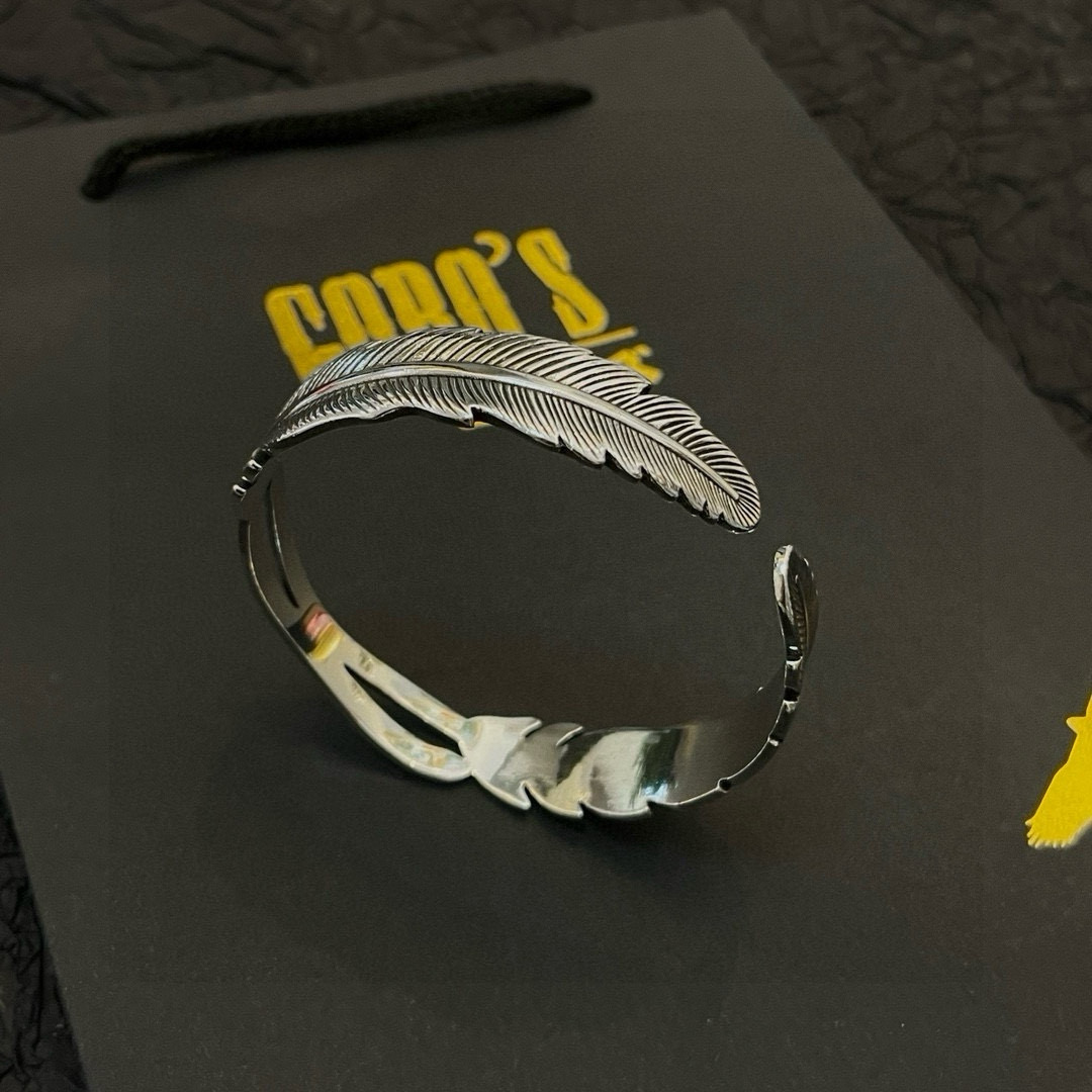 批 【新品上架】Goro’s高桥吾郎羽毛开口手镯，顶级版本 认准独家拍摄 主攻高端市场 绝对区别普通版本