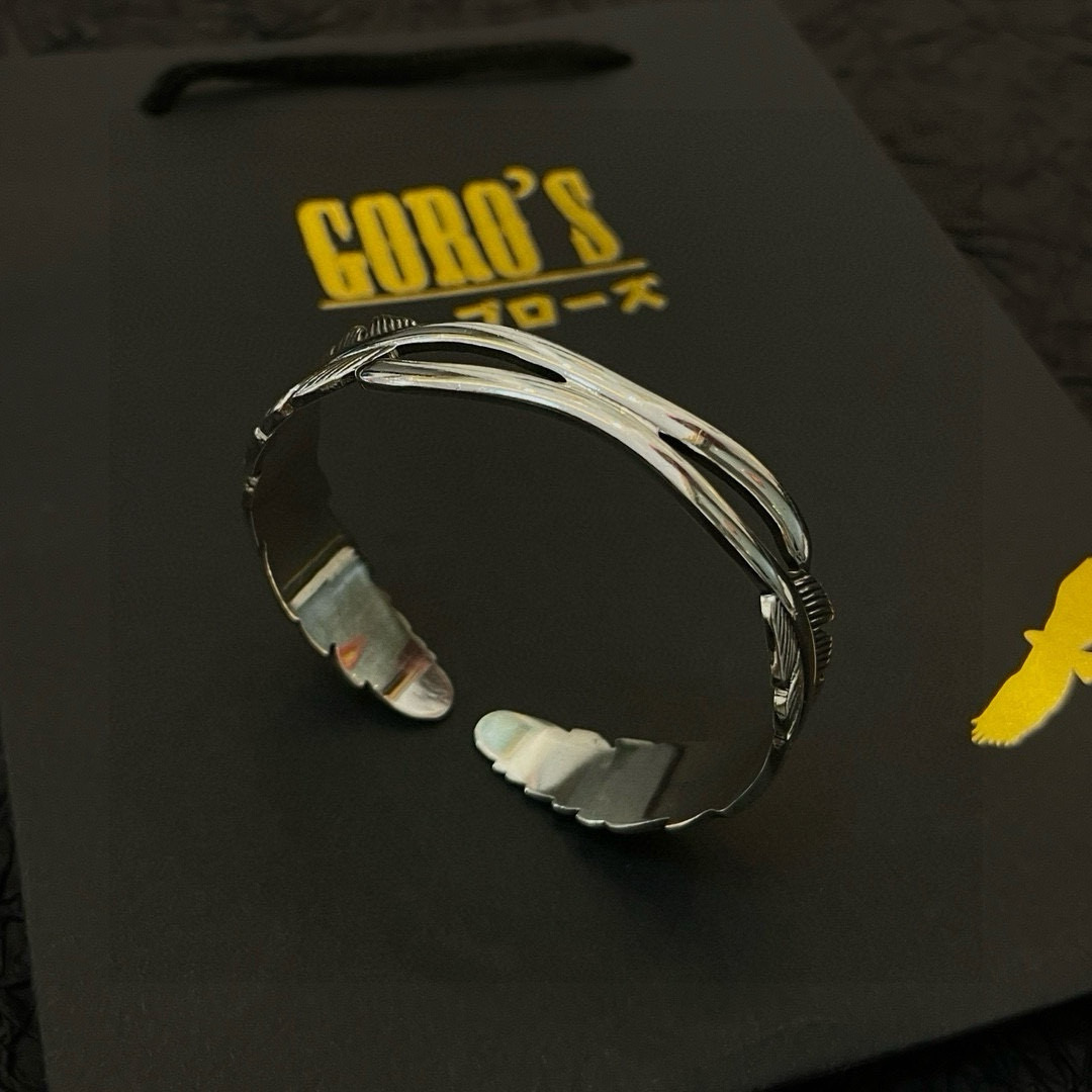 批 【新品上架】Goro’s高桥吾郎羽毛开口手镯，顶级版本 认准独家拍摄 主攻高端市场 绝对区别普通版本