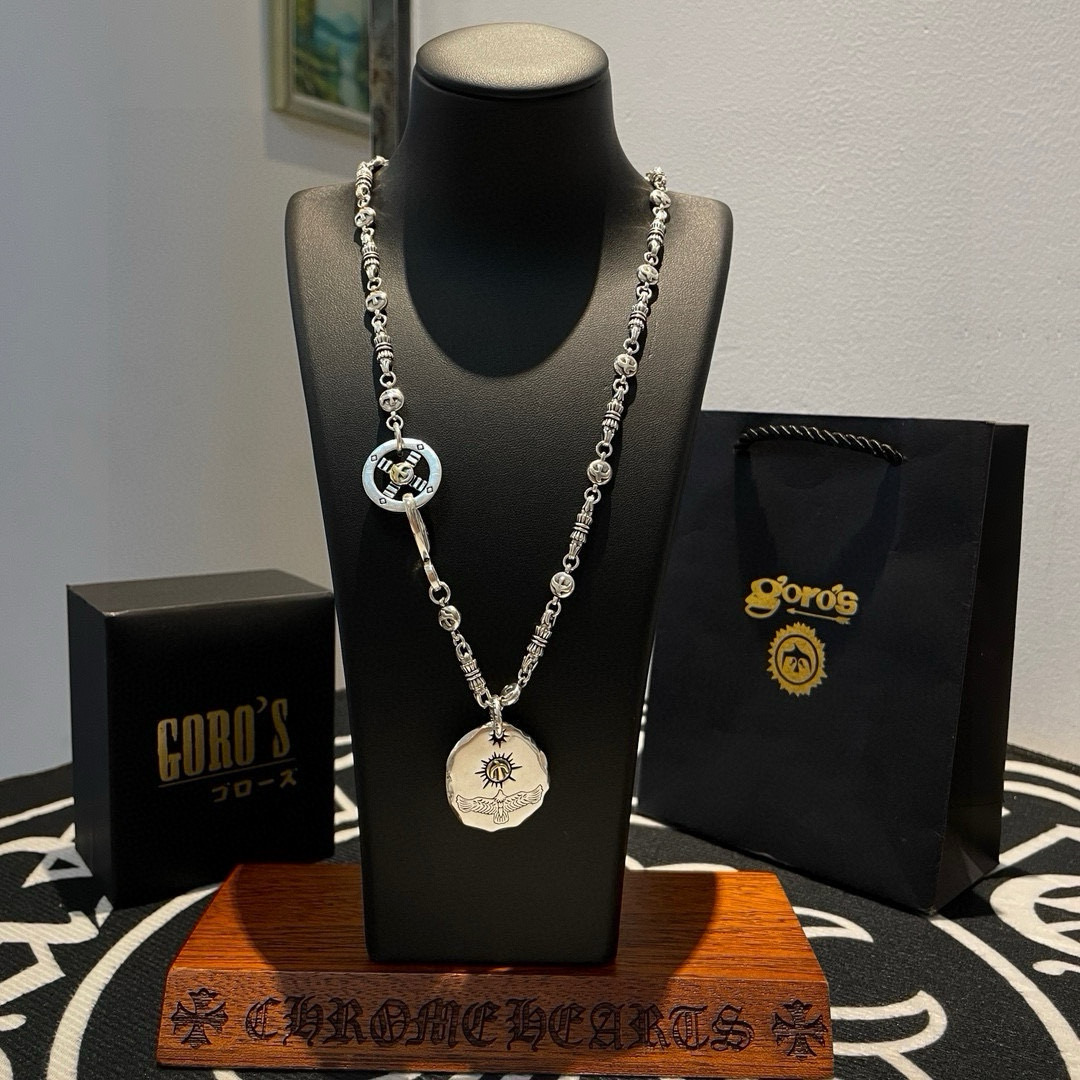 批     【新品上架】Goro’s高桥吾郎银饼老鹰吊坠，高桥经典项链，顶级版本，认准独家拍摄，主攻高端