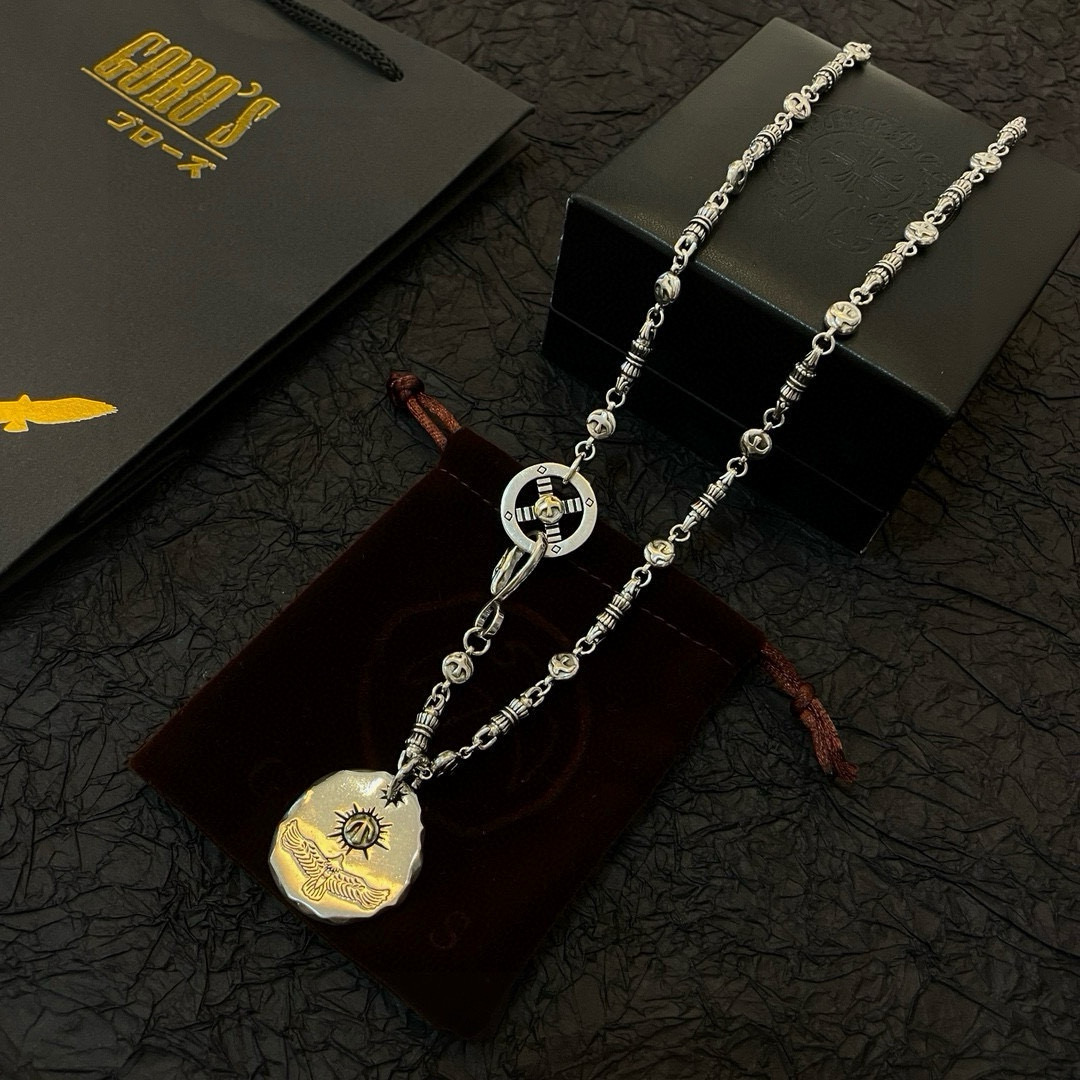 批     【新品上架】Goro’s高桥吾郎银饼老鹰吊坠，高桥经典项链，顶级版本，认准独家拍摄，主攻高端