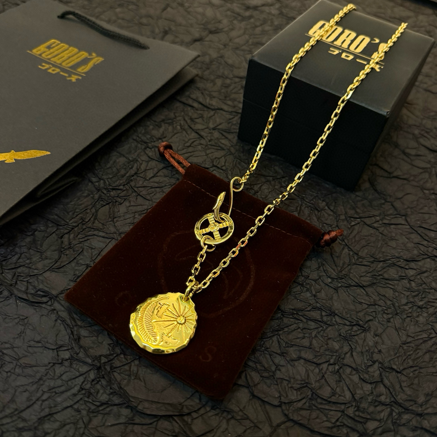 批   【新品上架】Goro’s高桥吾郎金色银饼吊坠，高桥经典项链，顶级版本，认准独家拍摄，主攻高端市场