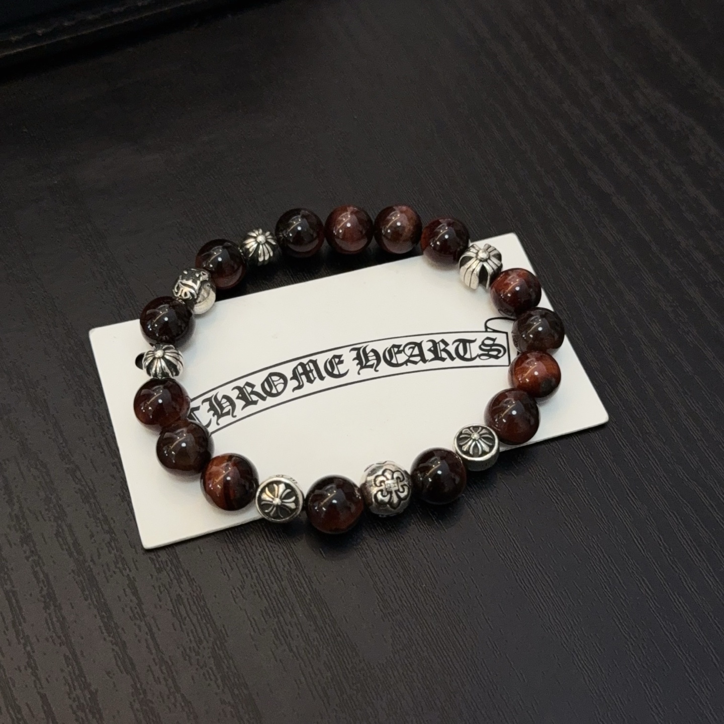  新款【专柜品质】Chrome Hearts克罗心 经典复古多元素手链手串，凹凸造型不同的花纹设计风格 