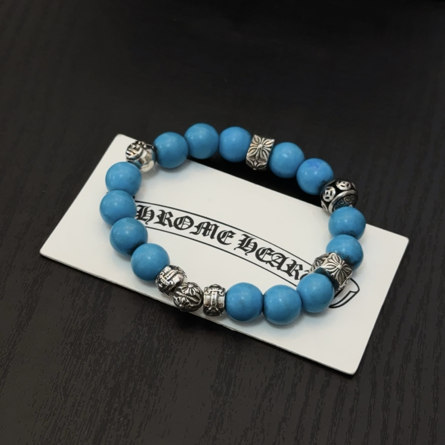  新款【专柜品质】Chrome Hearts克罗心 经典复古多元素手链手串，凹凸造型不同的花纹设计风格 