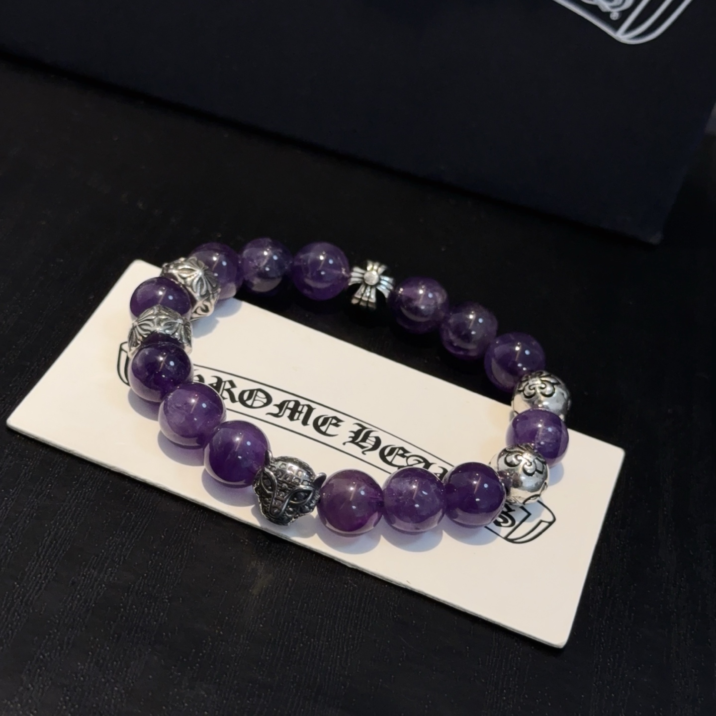  新款【专柜品质】Chrome Hearts克罗心 经典复古多元素手链手串，凹凸造型不同的花纹设计风格 