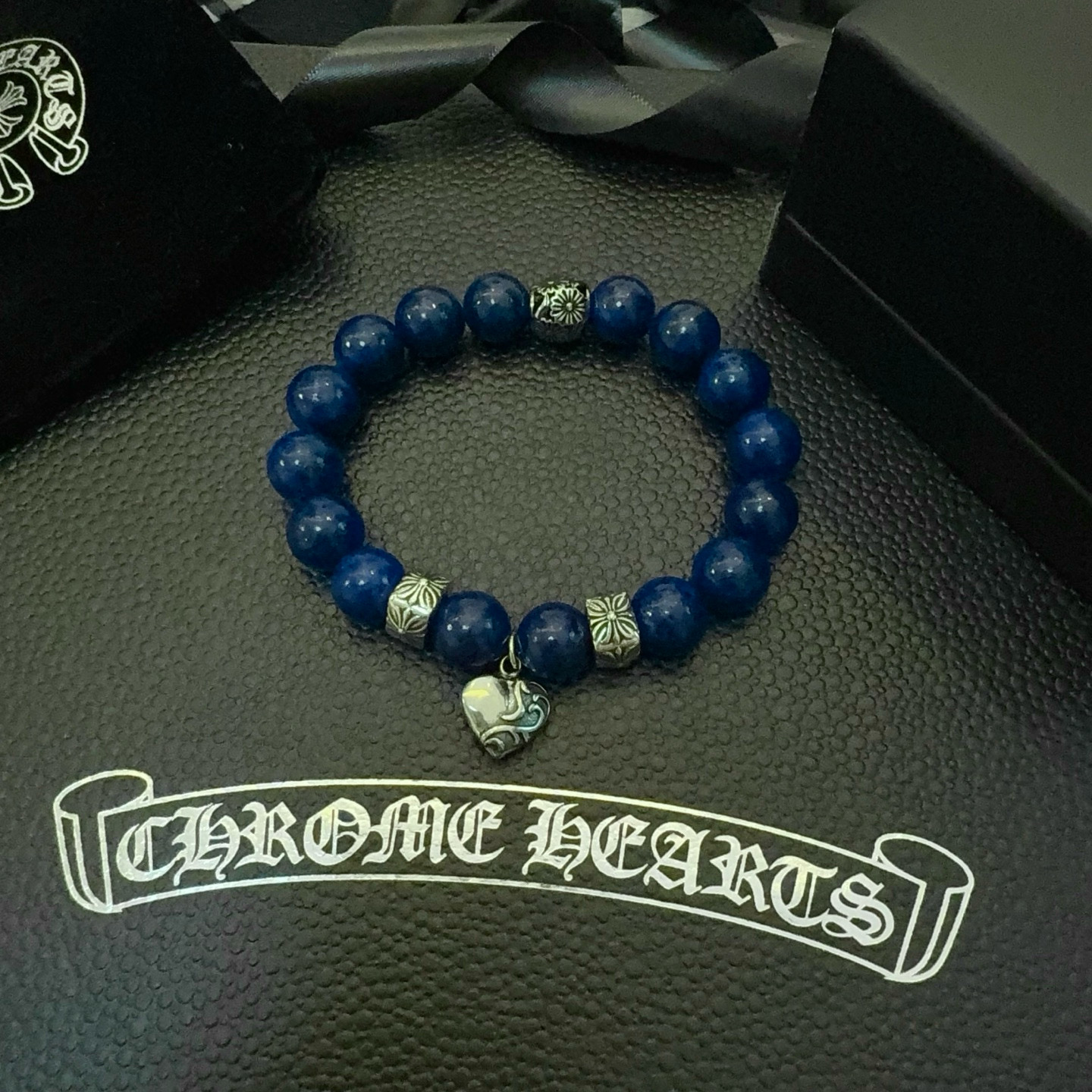 批 新款【专柜品质】Chrome Hearts克罗心 经典多元素青金石手串手链 ，小红书热款，凹凸造型不