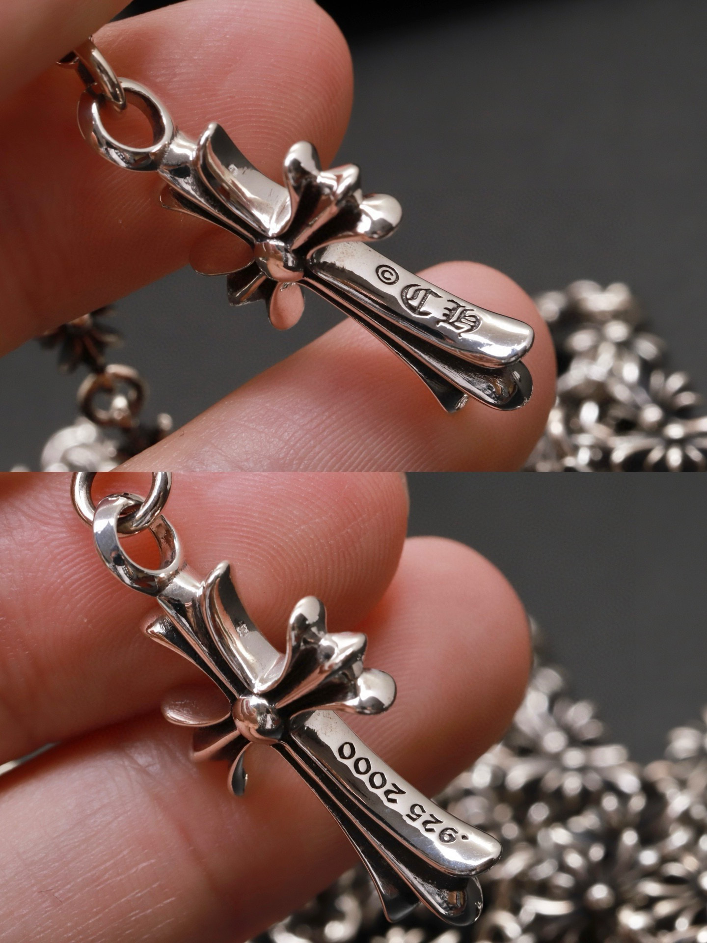 💰125 【专柜品质】克罗心Chrome hearts 网红同款项链

雪梨同款 镶石双面十字架经典项链 经典到不行
双面都可以戴 春冬秋冬都可以戴的款式
送人选它就错不了啦～