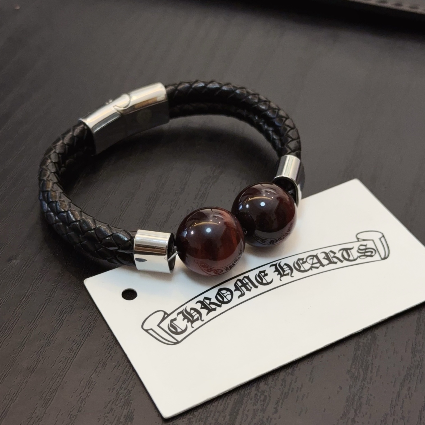   新款【专柜品质】Chrome Hearts克罗心皮绳手镯手绳，凹凸造型不同的花纹设计风格呈现出与众不