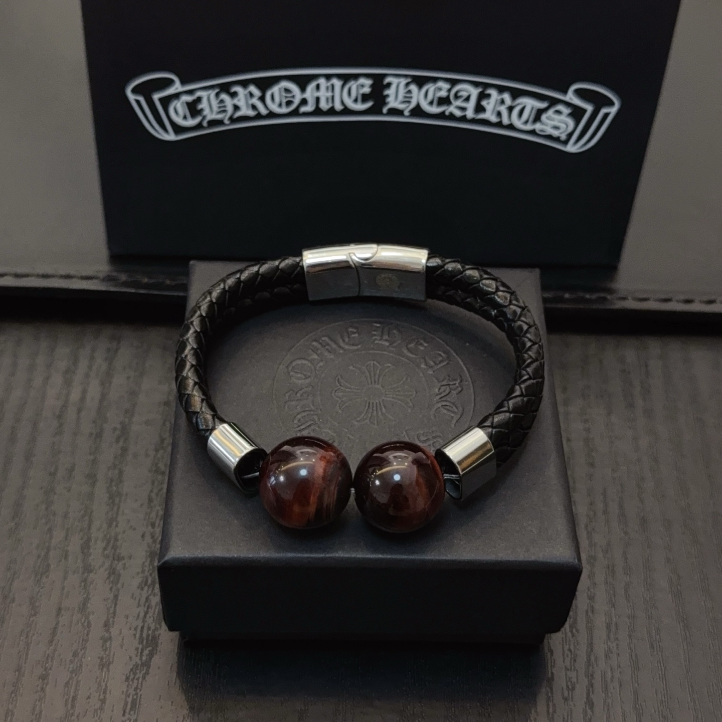   新款【专柜品质】Chrome Hearts克罗心皮绳手镯手绳，凹凸造型不同的花纹设计风格呈现出与众不