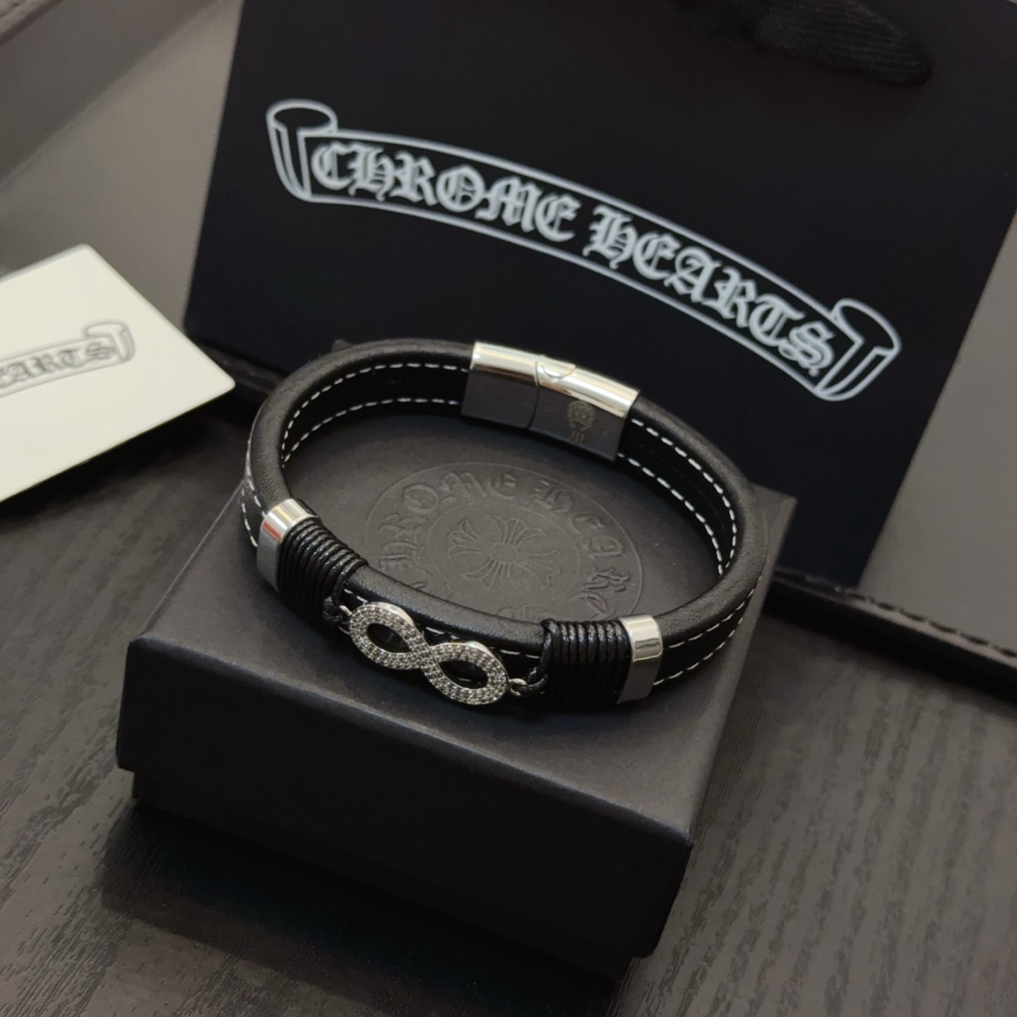  新款【专柜品质】Chrome Hearts克罗心皮绳手镯手绳，凹凸造型不同的花纹设计风格呈现出与众不同