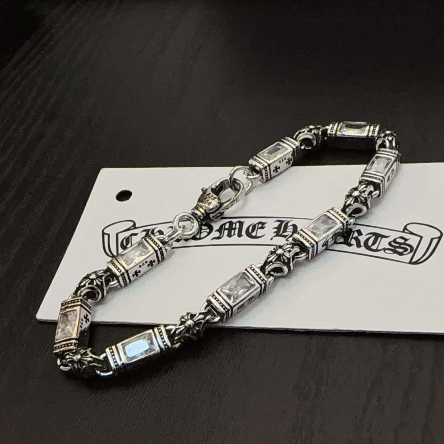  新款【专柜品质】Chrome Hearts克罗心多元素白钻十字架手链 快手/ins/小红书热门 凹凸造