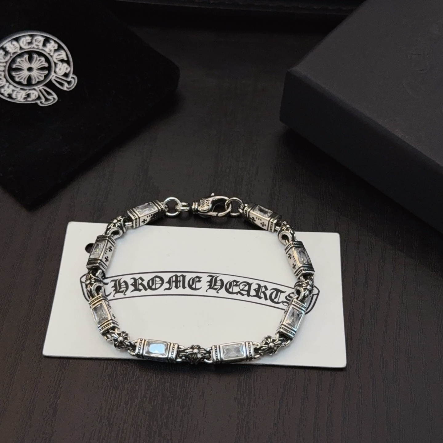  新款【专柜品质】Chrome Hearts克罗心多元素白钻十字架手链 快手/ins/小红书热门 凹凸造