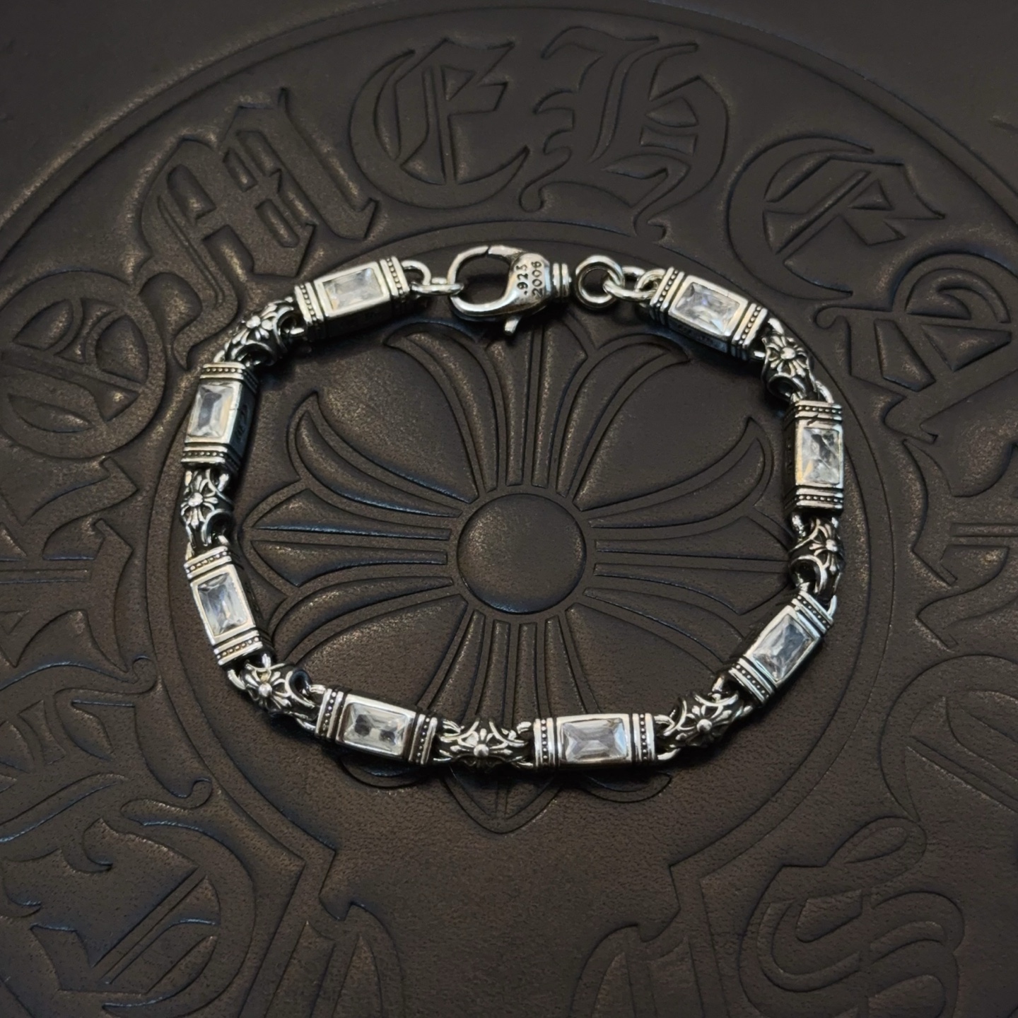  新款【专柜品质】Chrome Hearts克罗心多元素白钻十字架手链 快手/ins/小红书热门 凹凸造
