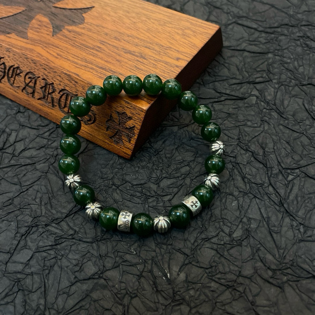  新款【专柜品质】Chrome Hearts克罗心 经典复古多元素手链 手串，凹凸造型不同的花纹设计风格