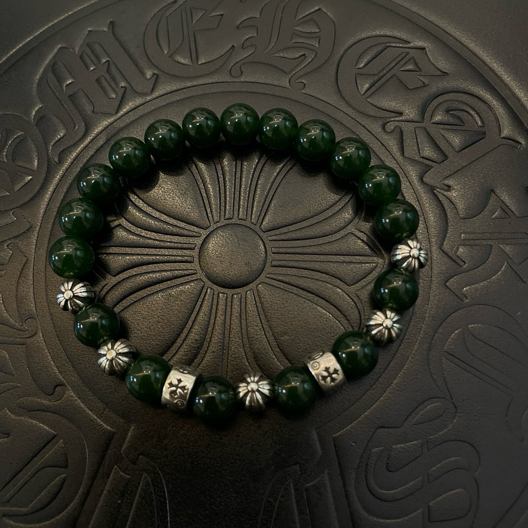  新款【专柜品质】Chrome Hearts克罗心 经典复古多元素手链 手串，凹凸造型不同的花纹设计风格
