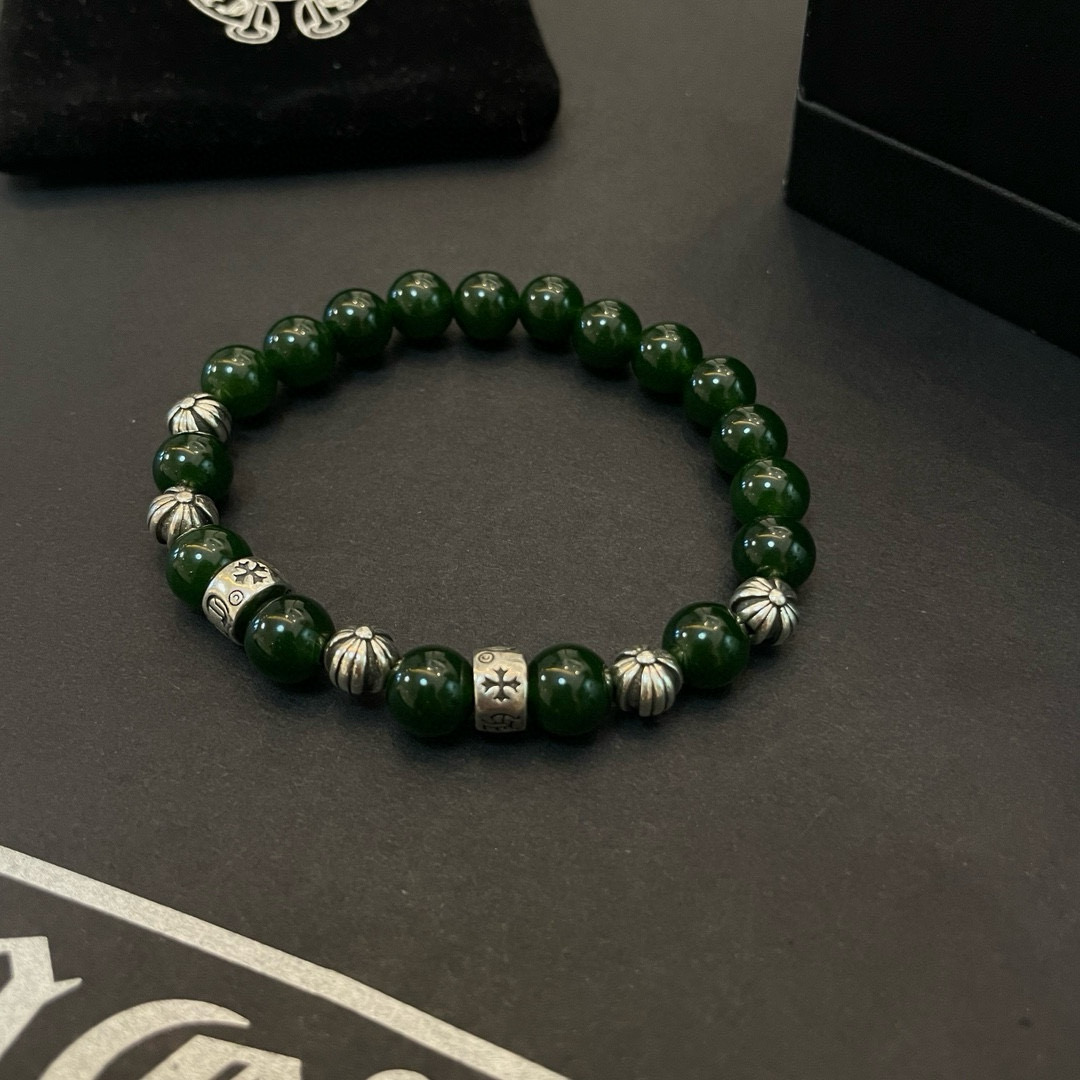  新款【专柜品质】Chrome Hearts克罗心 经典复古多元素手链 手串，凹凸造型不同的花纹设计风格
