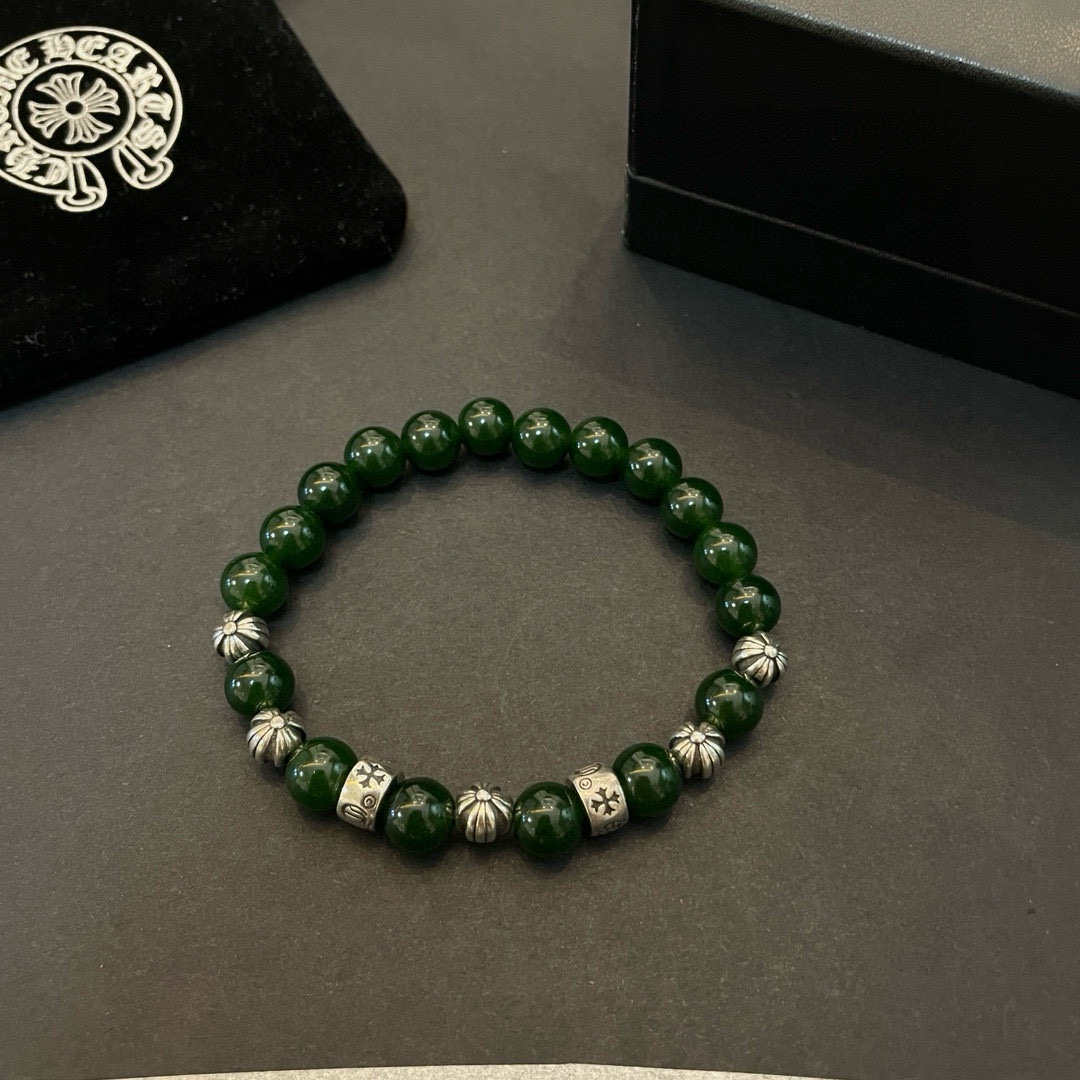  新款【专柜品质】Chrome Hearts克罗心 经典复古多元素手链 手串，凹凸造型不同的花纹设计风格