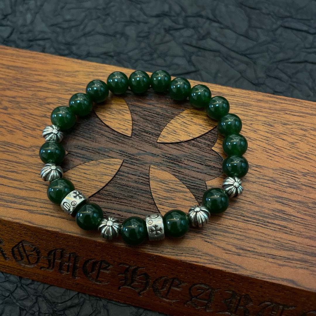  新款【专柜品质】Chrome Hearts克罗心 经典复古多元素手链 手串，凹凸造型不同的花纹设计风格