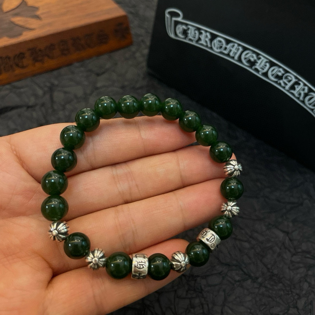  新款【专柜品质】Chrome Hearts克罗心 经典复古多元素手链 手串，凹凸造型不同的花纹设计风格