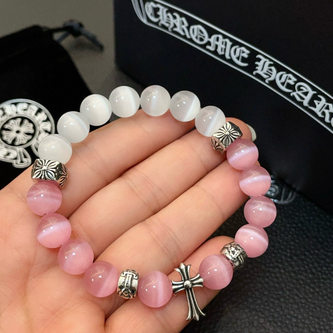  新款【专柜品质】Chrome Hearts克罗心 经典复古多元素拼色手链手串，凹凸造型不同的花纹设计风