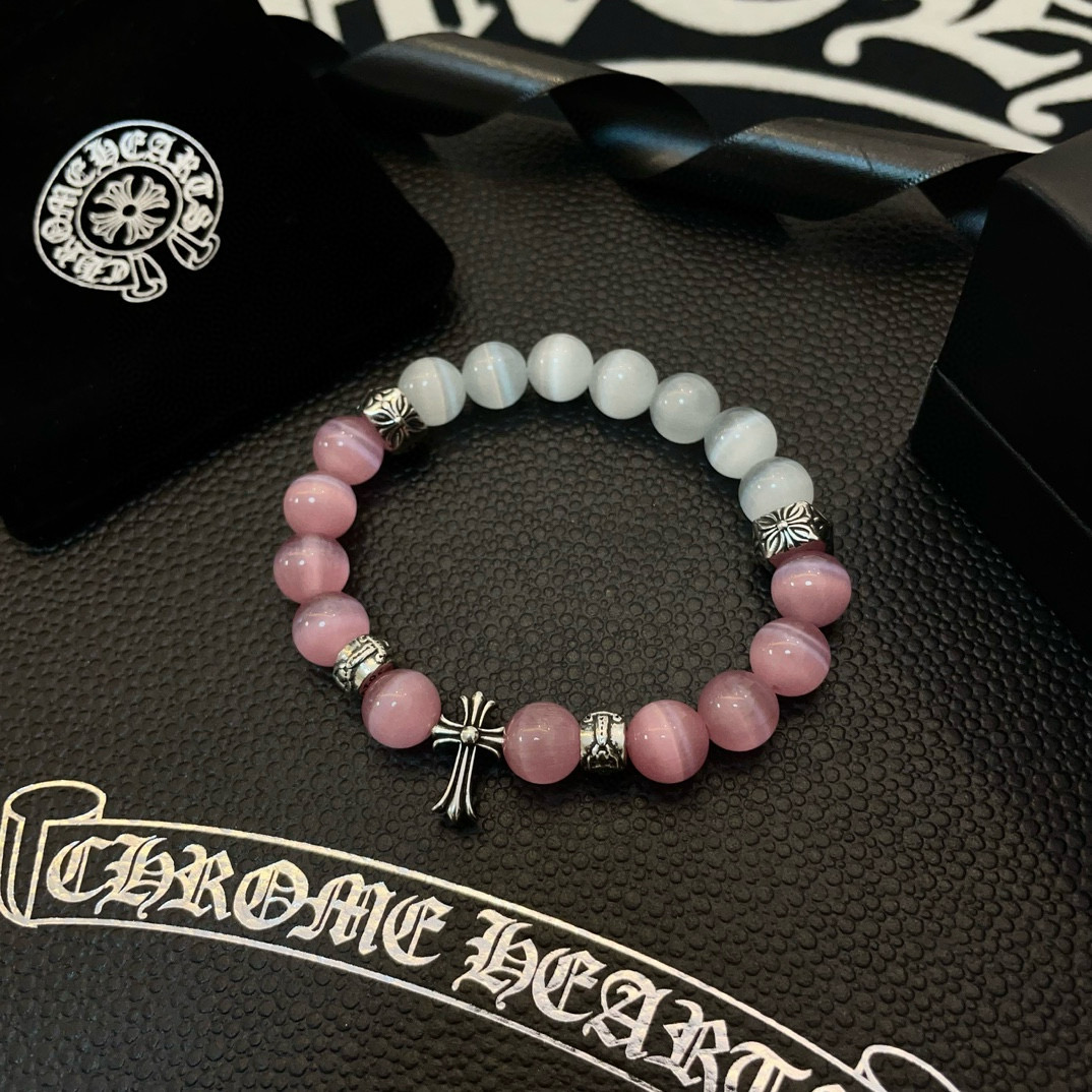  新款【专柜品质】Chrome Hearts克罗心 经典复古多元素拼色手链手串，凹凸造型不同的花纹设计风