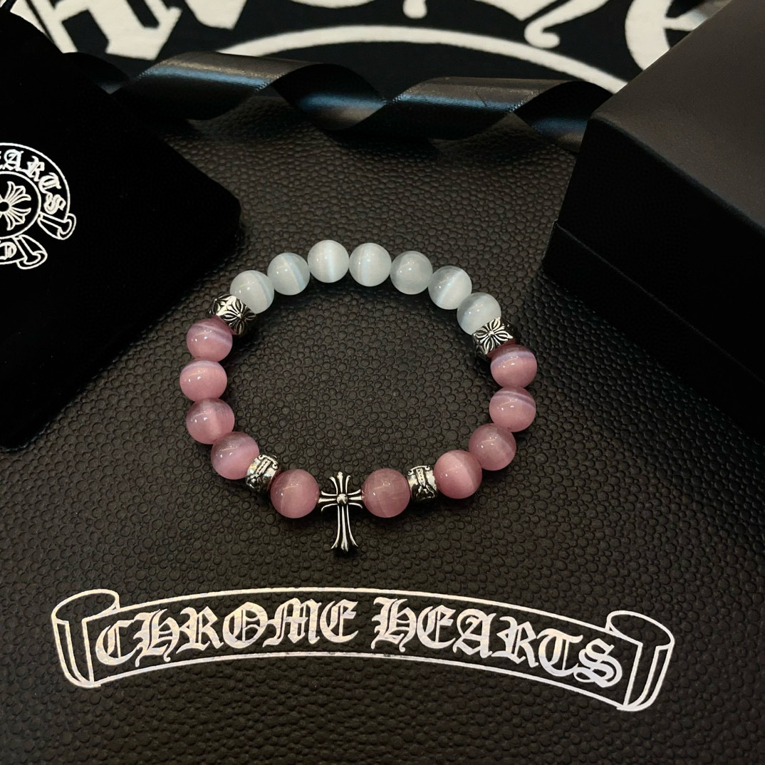  新款【专柜品质】Chrome Hearts克罗心 经典复古多元素拼色手链手串，凹凸造型不同的花纹设计风