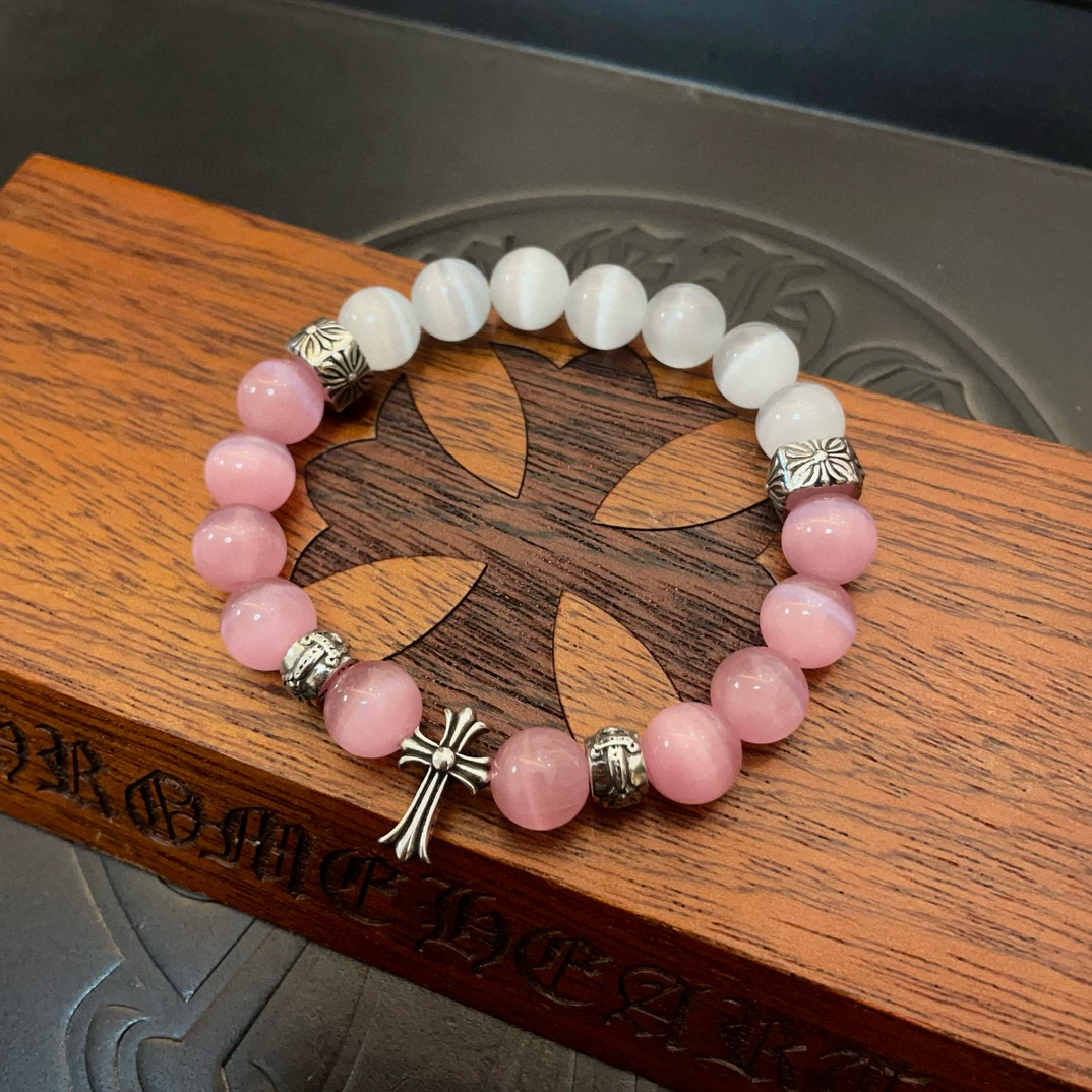  新款【专柜品质】Chrome Hearts克罗心 经典复古多元素拼色手链手串，凹凸造型不同的花纹设计风