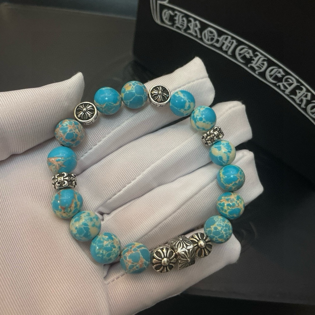  新款【专柜品质】Chrome Hearts克罗心 经典复古多元素松石手串手链 ，快手/ins/小红书热