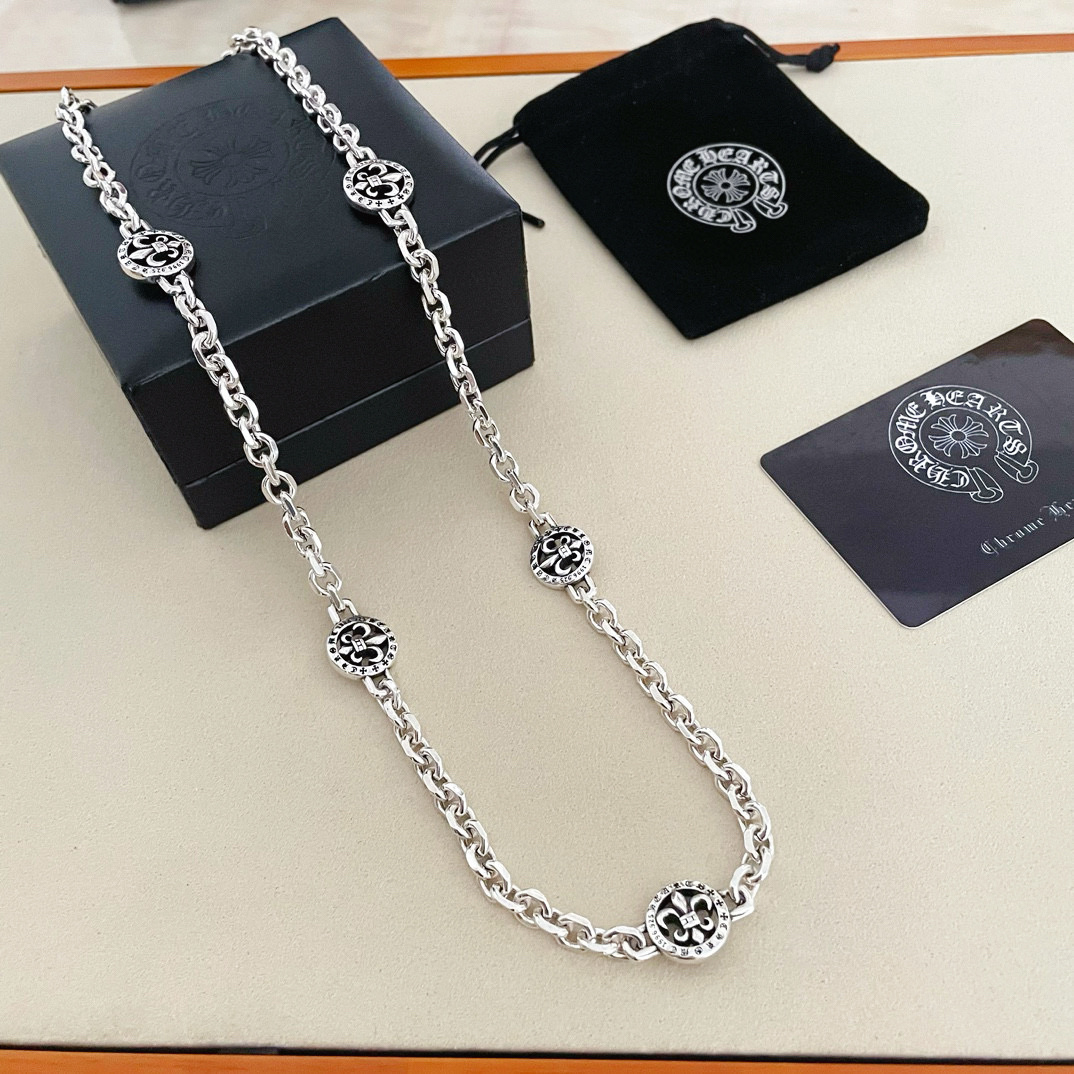  新款【专柜品质】Chrome Hearts克罗心 经典复古六童军花项链 凹凸造型不同的花纹设计风格 呈