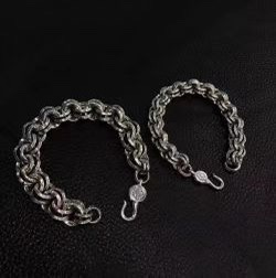 批 专柜精工版本 Chrome He@rts复古字母圈手链 权志龙明星同款 复古做旧风格 原版复刻 纯手