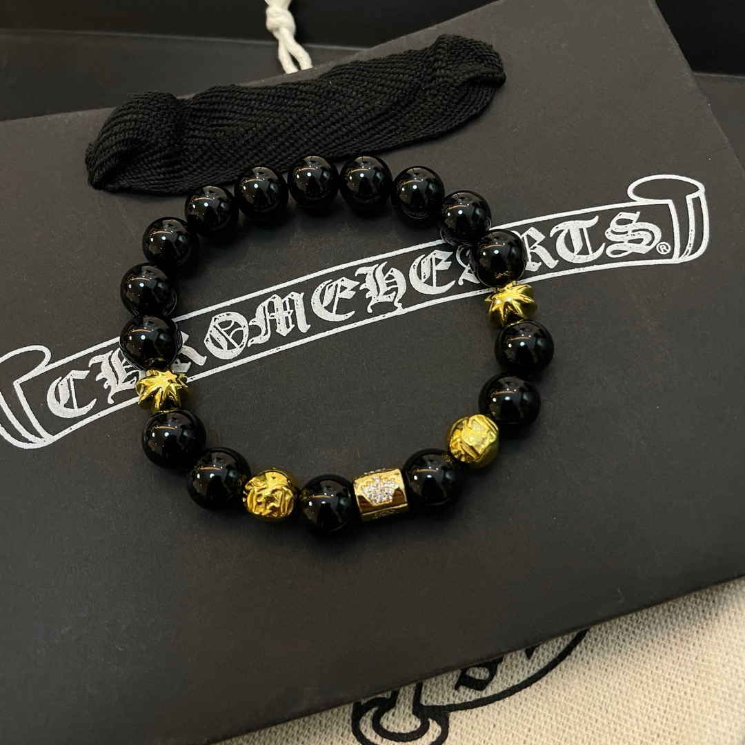  新款【专柜品质】Chrome Hearts克罗心 经典复古多元素 手链 手串，凹凸造型不同的花纹设计风