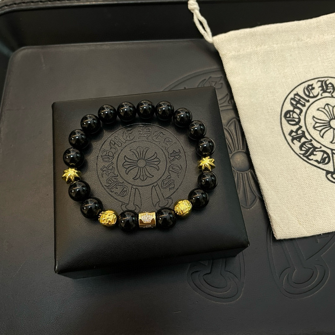  新款【专柜品质】Chrome Hearts克罗心 经典复古多元素 手链 手串，凹凸造型不同的花纹设计风