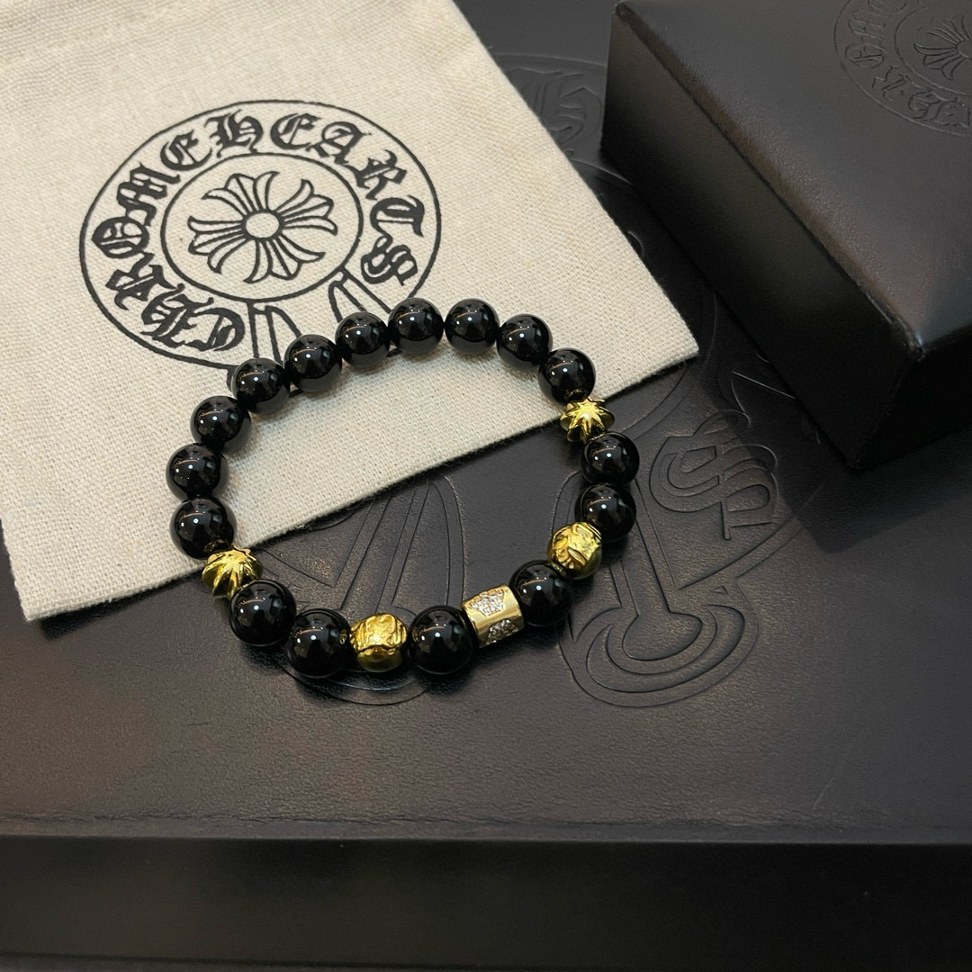  新款【专柜品质】Chrome Hearts克罗心 经典复古多元素 手链 手串，凹凸造型不同的花纹设计风