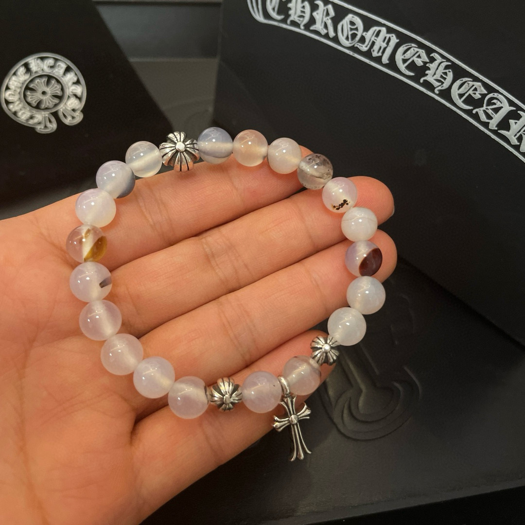  新款【专柜品质】Chrome Hearts克罗心 经典复古多元素手链 手串，凹凸造型不同的花纹设计风格