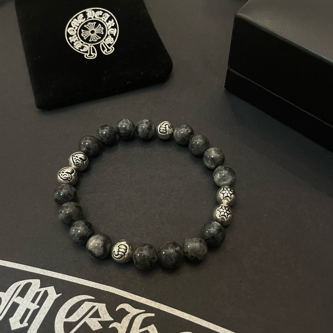  新款【专柜品质】Chrome Hearts克罗心 经典复古多元素手链 手串，凹凸造型不同的花纹设计风格