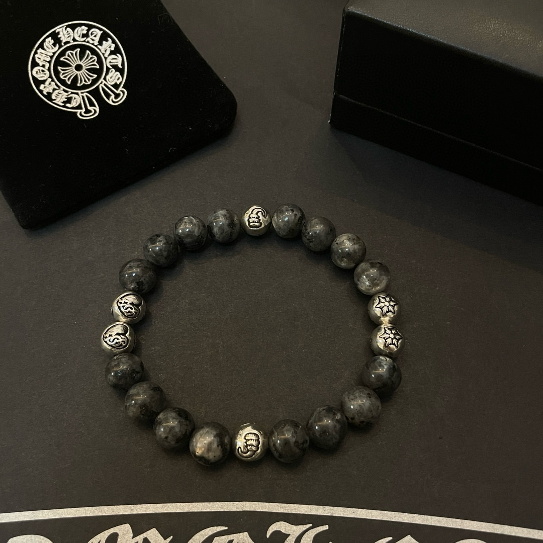  新款【专柜品质】Chrome Hearts克罗心 经典复古多元素手链 手串，凹凸造型不同的花纹设计风格