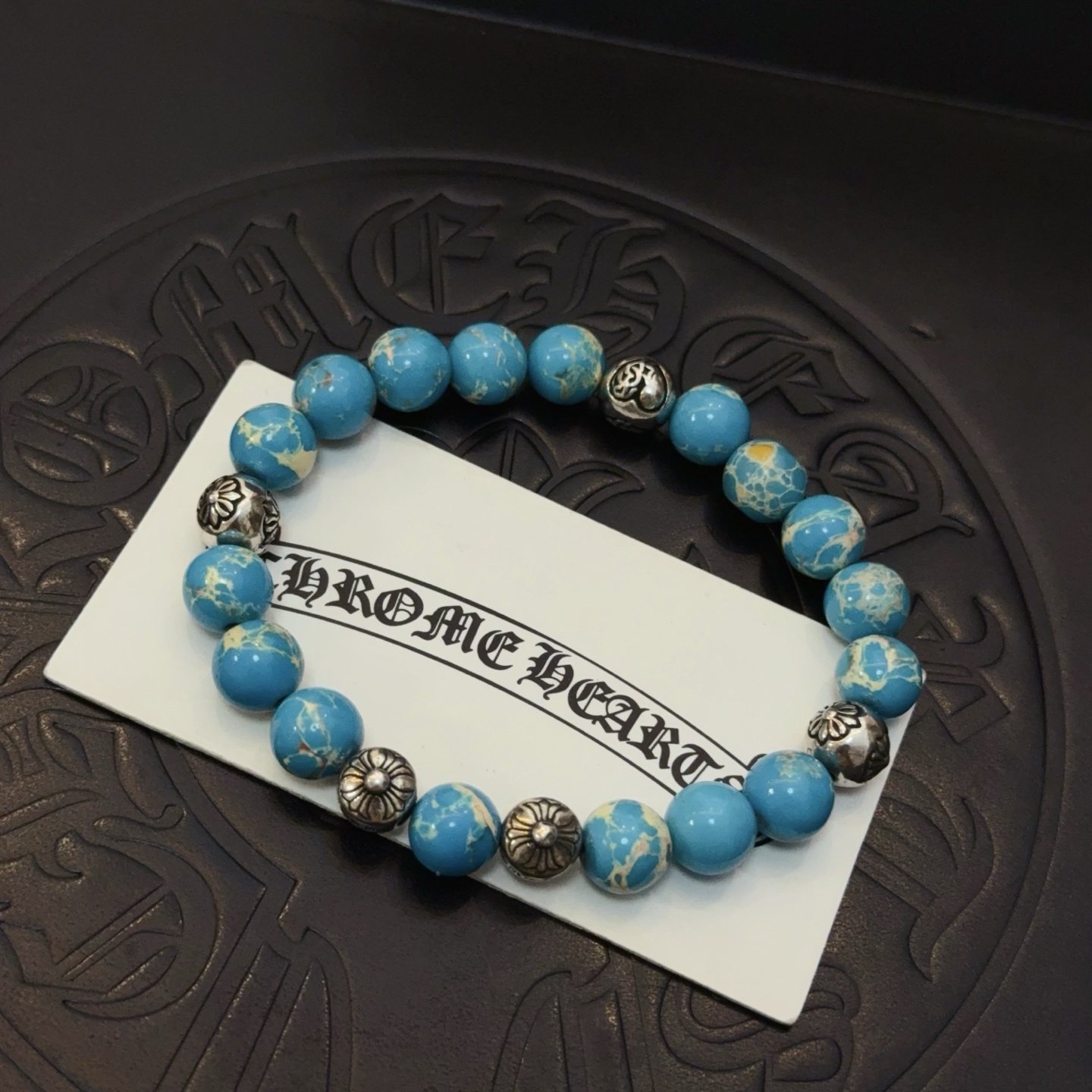  新款【专柜品质】Chrome Hearts克罗心 经典复古多元素手链 手串，凹凸造型不同的花纹设计风格