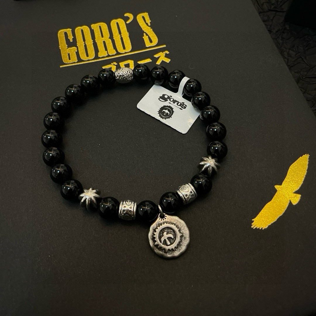 批【新品上架】Goro’s高桥吾郎黑玛瑙小银牌手串手链，顶级版本 认准独家拍摄 主攻高端市场 绝对区别普