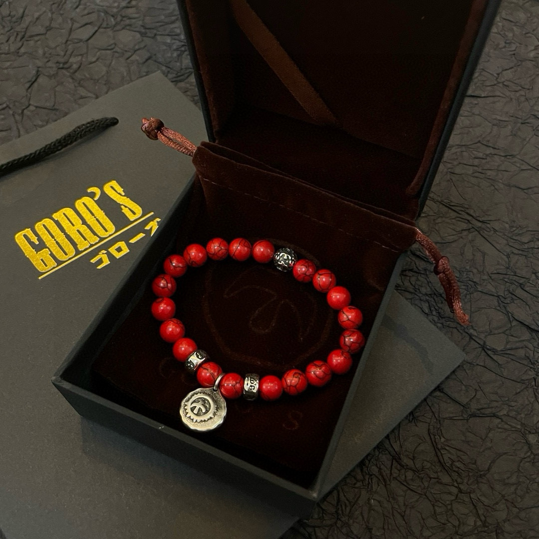 批【新品上架】Goro’s高桥吾郎红松石小银牌手串手链，顶级版本 认准独家拍摄 主攻高端市场 绝对区别普