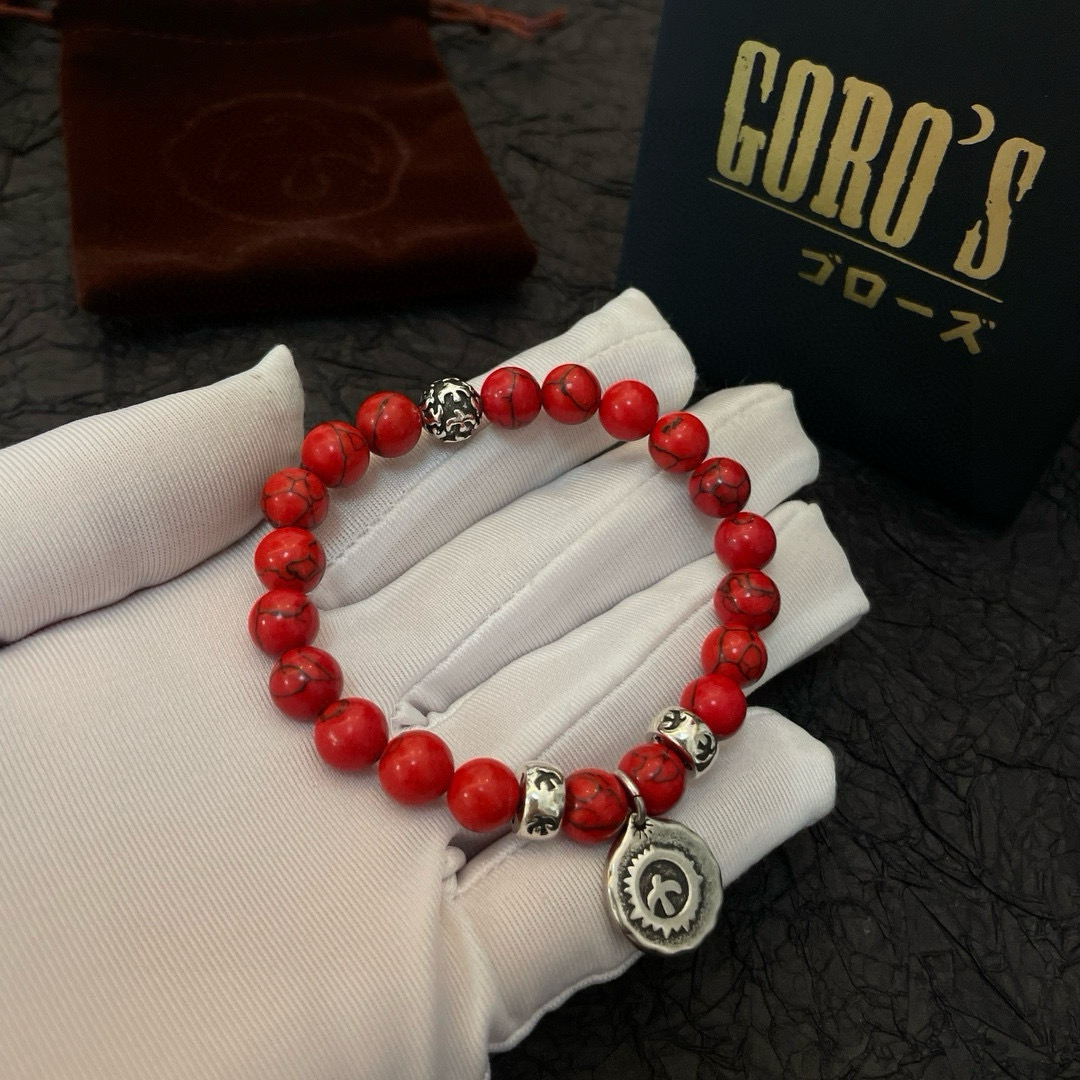 批【新品上架】Goro’s高桥吾郎红松石小银牌手串手链，顶级版本 认准独家拍摄 主攻高端市场 绝对区别普