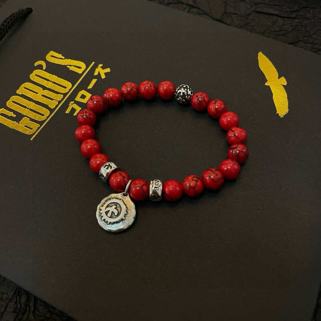 批【新品上架】Goro’s高桥吾郎红松石小银牌手串手链，顶级版本 认准独家拍摄 主攻高端市场 绝对区别普