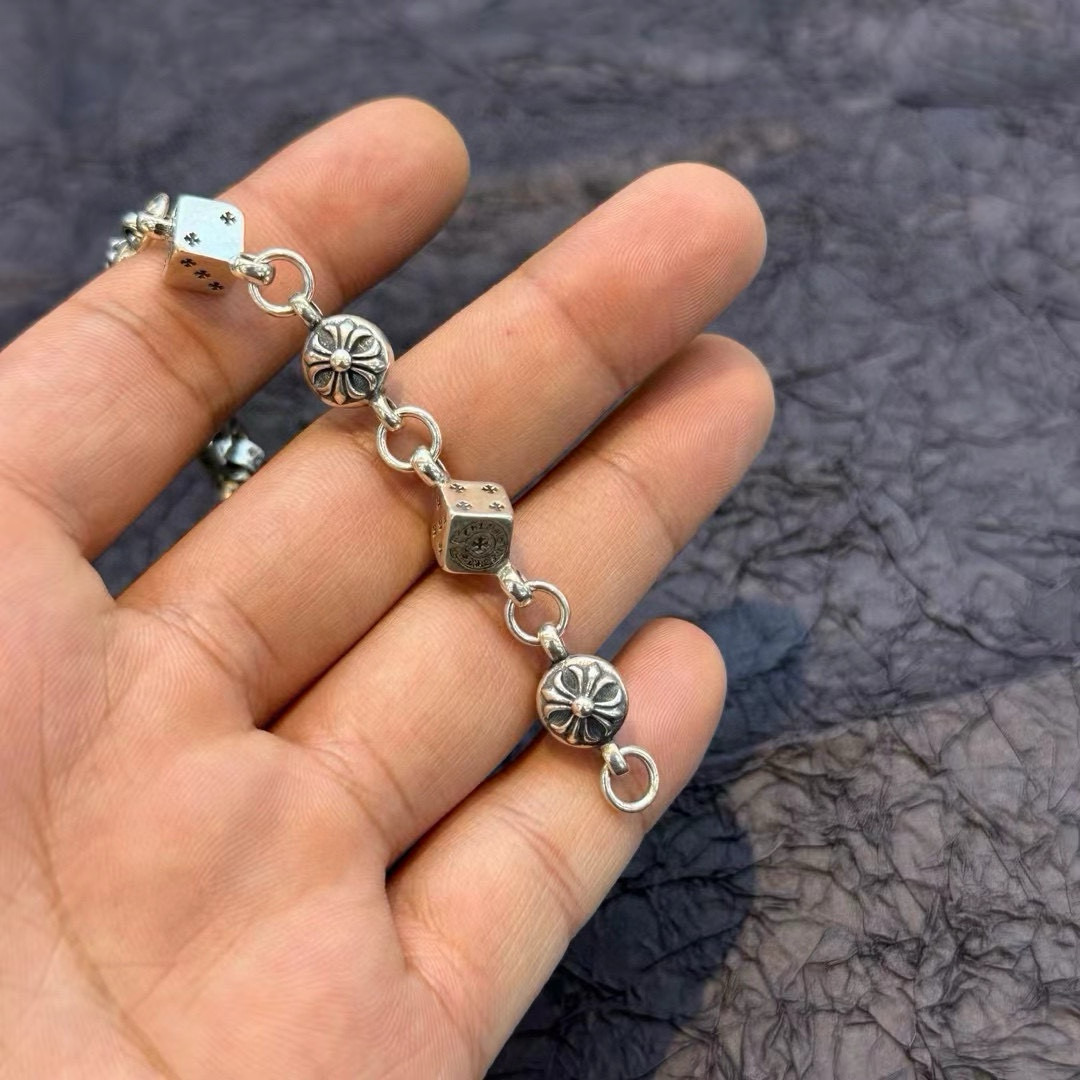 【Chrome Hearts克罗心】🔥 粗款字母骰子手链 原版复刻！只做高端精品！区别普通版本！ 古银风